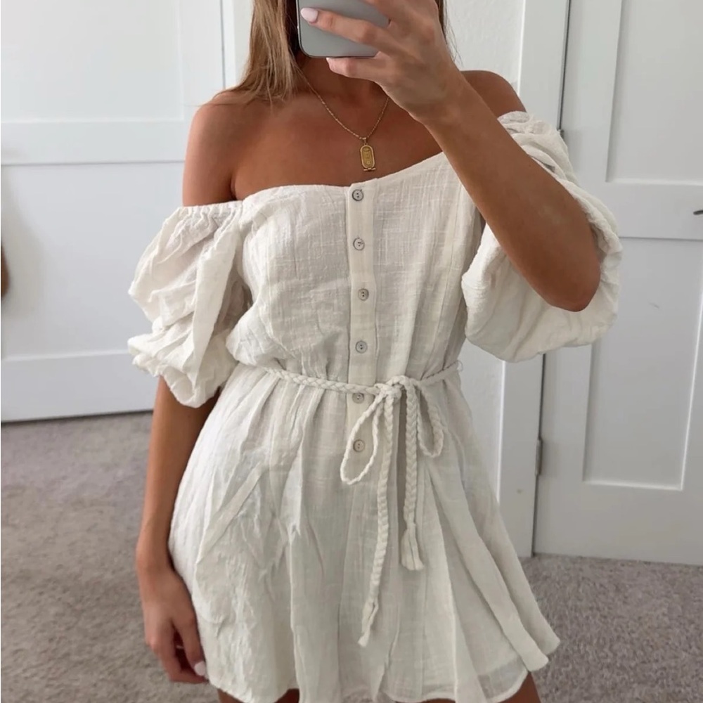 Elegant Off-Shoulder White Dress